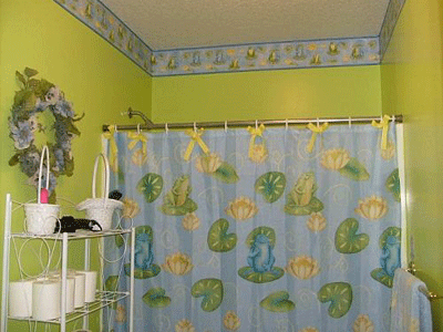 Picture Decor on Kids Bathrooms Theme Decorating Frog Shower Curtains
