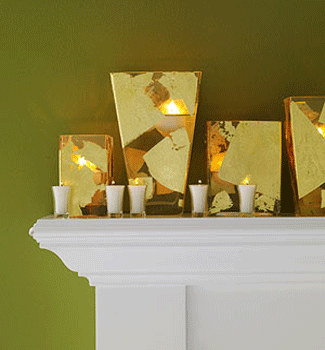 living room fireplace decorating, gold white color schemes