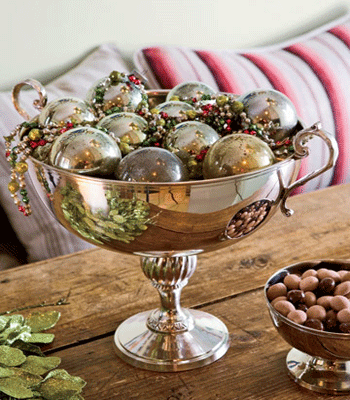  Silver Christmas table decoration, Christmas balls centerpieces 