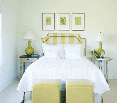  bed-headboard-white-green-stripes-green lamps 