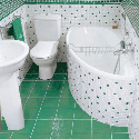 green-white-interior-color floor-wall tiles