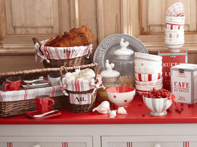 Kitchen Painting Ideas on White Red Decorating Ideas  Modern Country Style Kitchen Decor
