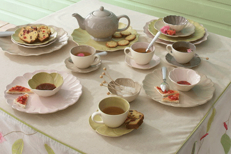  tea table setting Tablecloth floral tableware 