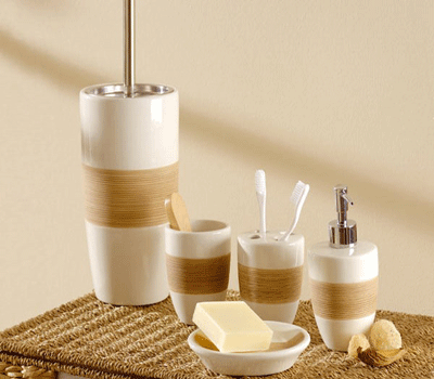  ceramic accessory white-brown Decoration Ideas Bathroom 