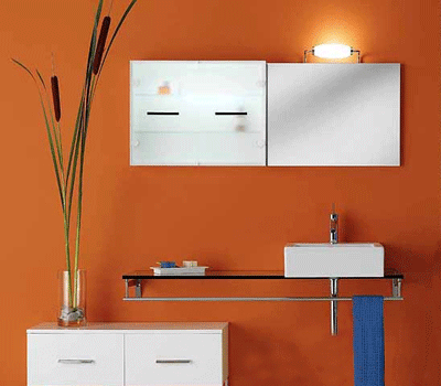 Small Bathroom Paint Ideas on Contemporary Orange Paint  Modern Bathroom Decorating Ideas