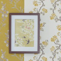 yellow room-color wall-decoration-flower-design