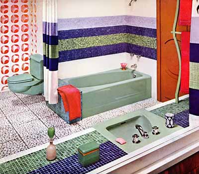  Ideas-for-bathroom-decoration-green color body-Tub 