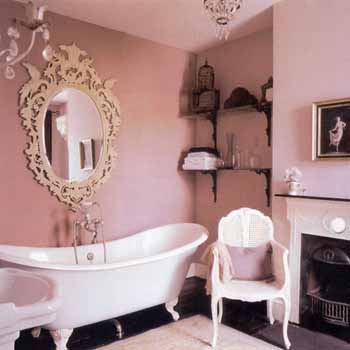 Stylish Bathroom Decorating Ideas, Soft Pink Walls