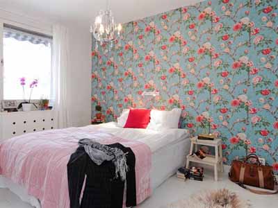  red-blue wallpaper Pattern Room Decoration Ideas 