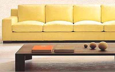  yellow-leather sofa Living Room Furniture Fusion-of-types 