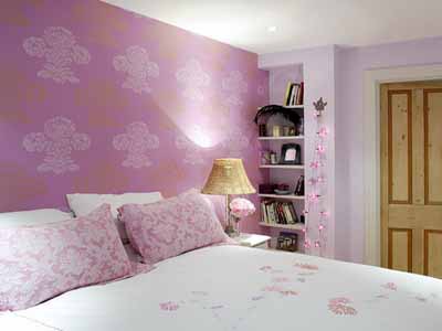 Contemporary Wall  on Light Purple Wallpapers Wall Decoration Bedroom Wallpaper