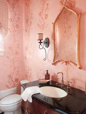 beautiful Wallpaper Ideas-for-bathroom-decoration Pink Flower