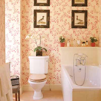 small bathroom Decoration Ideas Beautiful Wallpaper Floral