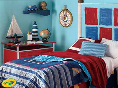 Blue  Gray Bedroom on Children Bedroom  Navy  Light Blue And Red Color Combination For Kids