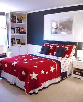 Colors  Kids Room on Theme  White Stars  Blue Red Color Scheme For Kids Room Decorating
