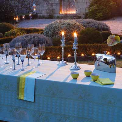 Dinner Table Decorations Decorative Fabric blue-yellow