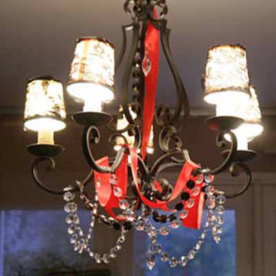 DIY project, baroque furnishings, black chandeliers makeover