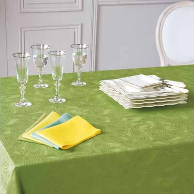 green-yellow-Tischtuch- Napkin silks 