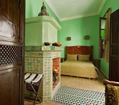 green-paint-colors-Moroccan style bedroom Decoration Ideas 