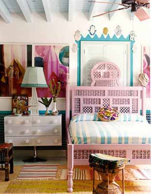 Turquoise paint color Moroccan beds headboards 