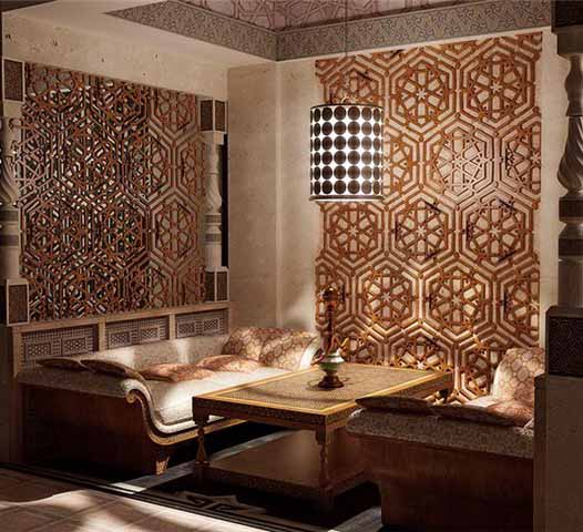 wall decoration ideas and cream and brown living room design in techno style