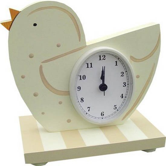 white little bird clock for kids rooms decor