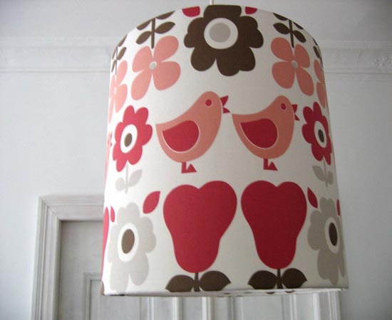 red birds on lampshade nursery decor elements