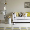 white light gray and yellow color scheme for living room decoration in autumn