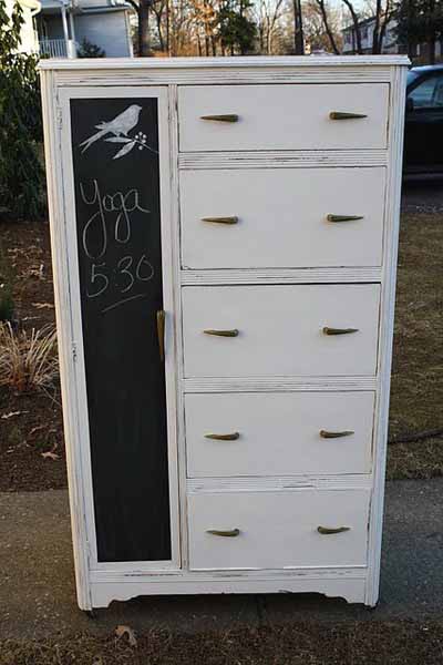 blackboard paint used for dresser door painting and ideas for modern furniture decoration