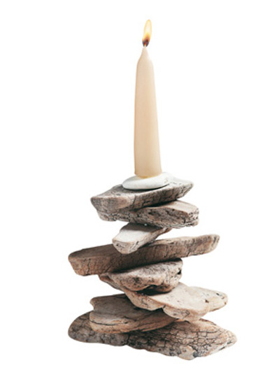driftwood candle holder is ome of simple table decorating ideas