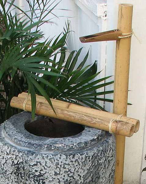 japanese garden water features include a bamboo fountain