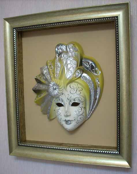 silver masquerade masks Venetian-style modern wall decor art