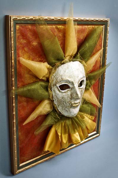 Modern Wall Decoration with Venetian Masks Made for a Masquerade