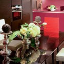 art deco apartment style in pink and dark brown colors