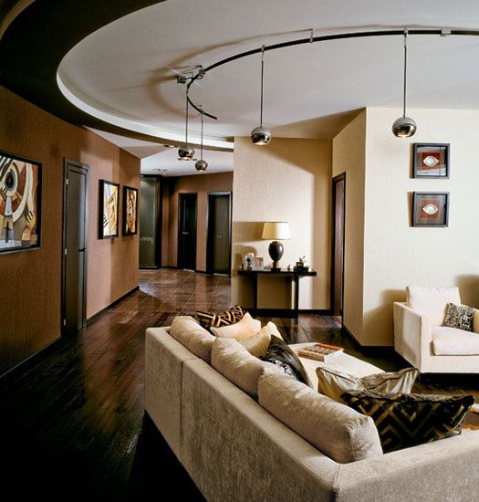 modern art deco interiors in creams and browns