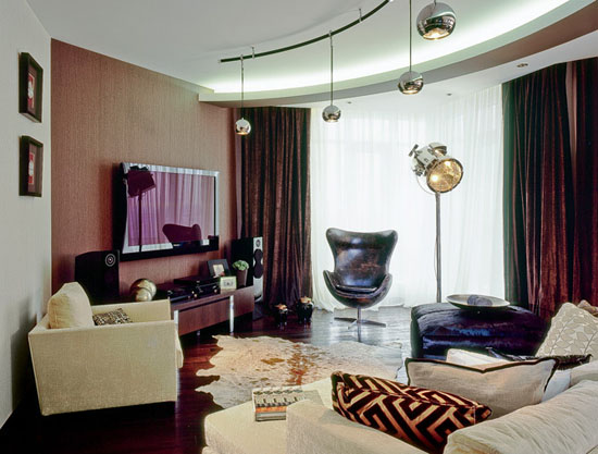 Living room design in the Art Deco style of living