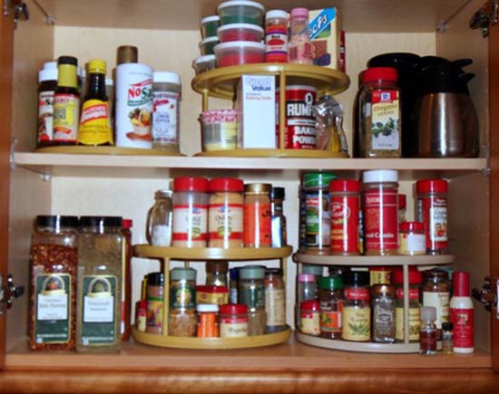 carousel spice racks are modern kitchen accessories for spices storage