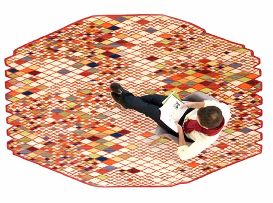 colorful contemporary rugs with diamond pattern are stylish rooms decorating ideas