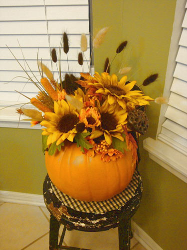 Sunflower in Pumpkin Vase