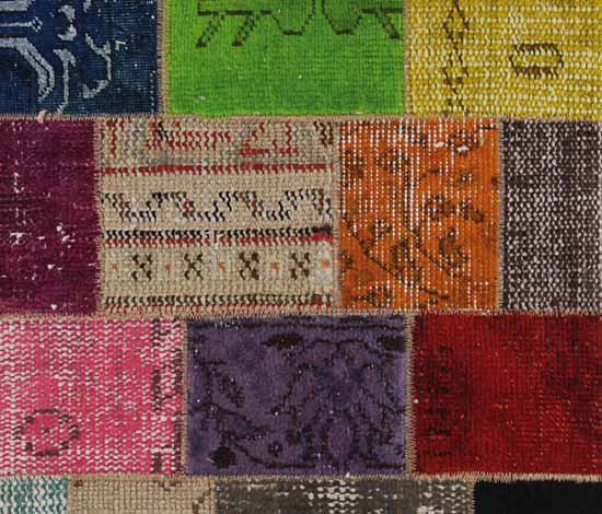 oriental rug pieces used for contemporary floor decor ideas in patchwork fabric pattern ...