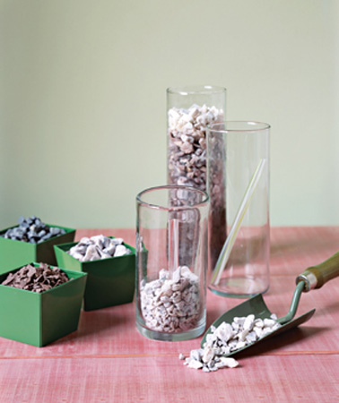 pebbles flower centerpiece ideas for table decoration