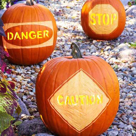 pumpkin carving patterns for driveway or front yard walkway Halloween decoration