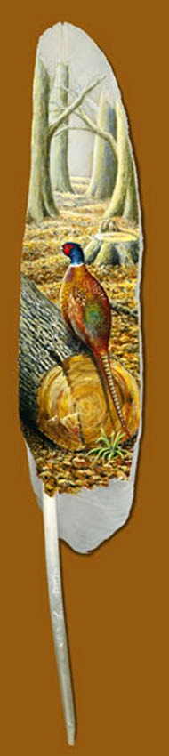 Bird and wood painting Maori art style