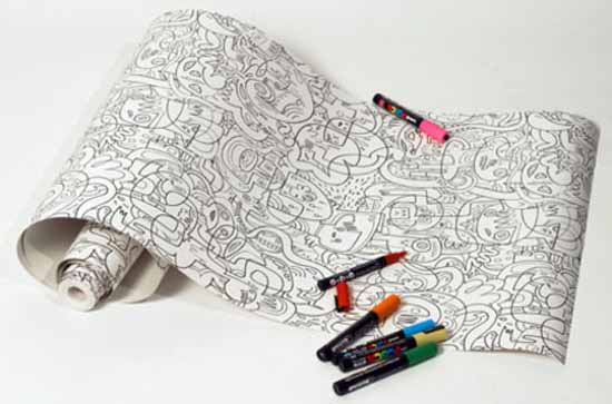 coloring walpapers for kids rooms