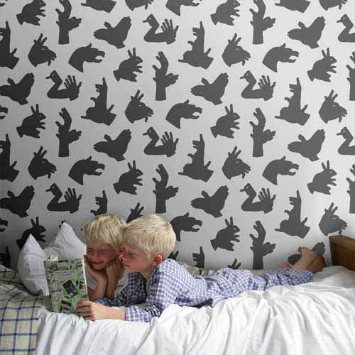 white and black decorate wallpaper pattern with shadows Kids
