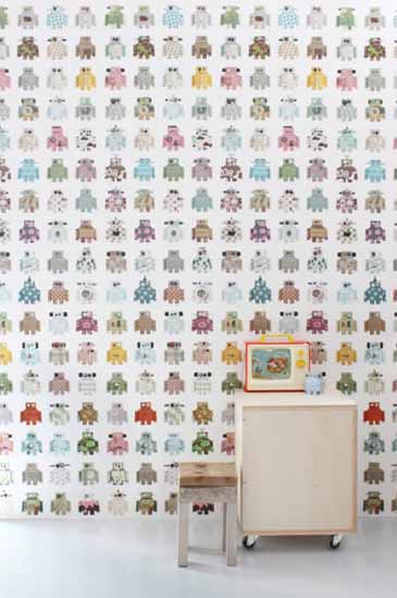 robot wallpapers for kids room decor