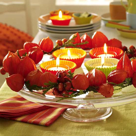 Orange Decorating Ideas for Fall, Table decoration with Chinese ...