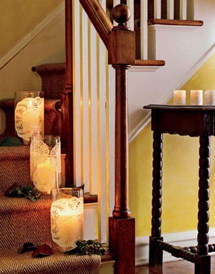 black furniture and golden candlestick for Christmas decoration