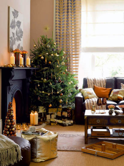golden colors for decorating Christmas