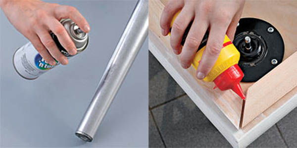 painting table legs and makes wooden frames for table base